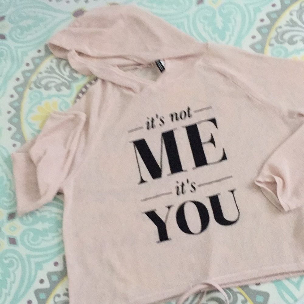 Divided Pale Pink pullover w/hoddie